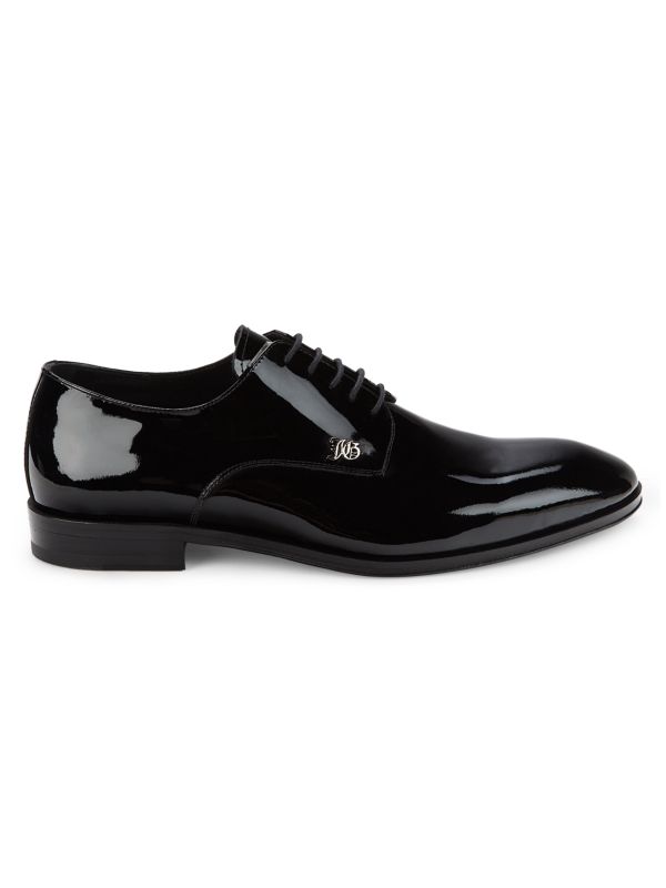 John Galliano Logo Patent Leather Derbys